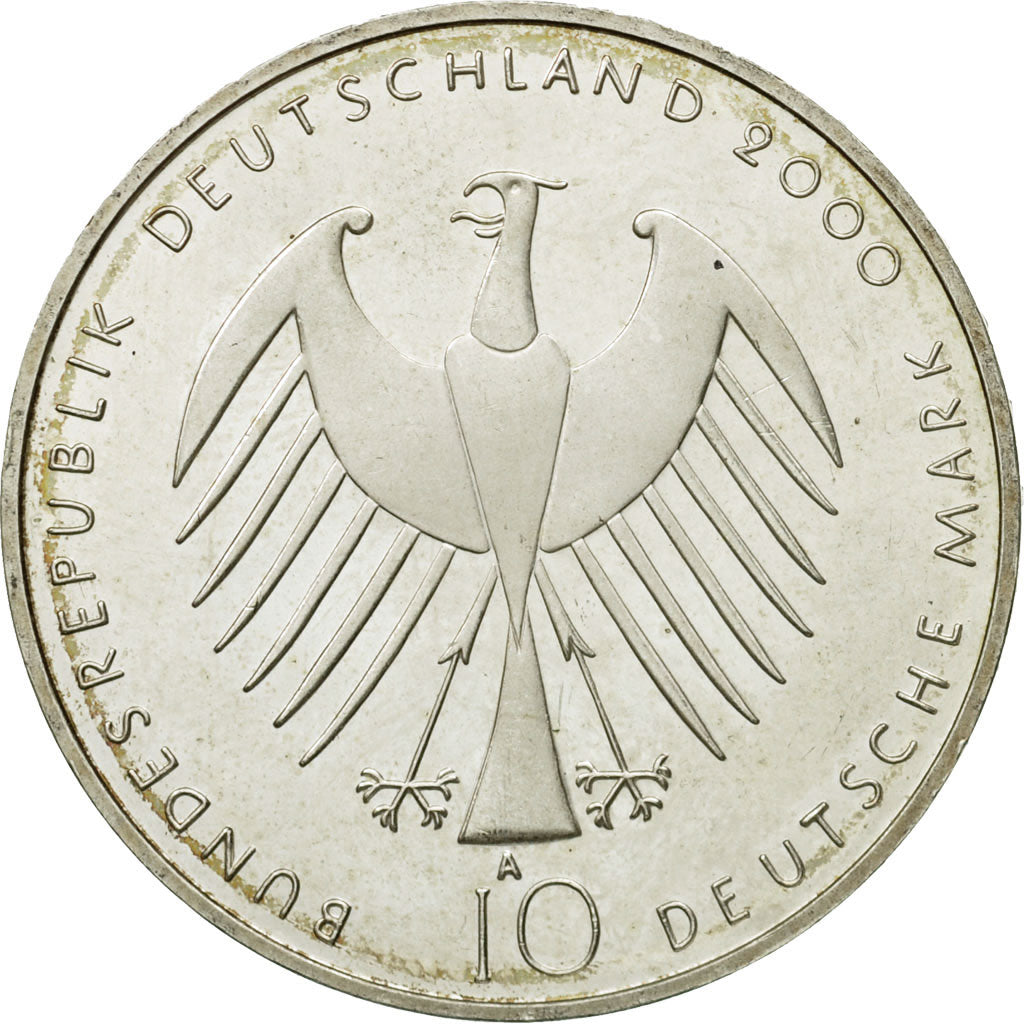 Coin, GERMANY - FEDERAL REPUBLIC, 10 Mark, 2000, Berlin, MS(63), Silver, KM:199