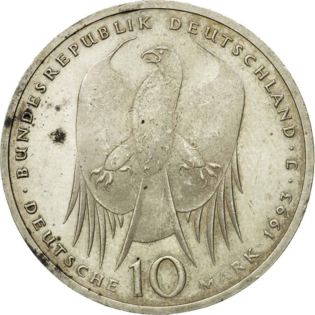 Coin, GERMANY - FEDERAL REPUBLIC, 10 Mark, 1993, Hamburg, Germany, MS(60-62)