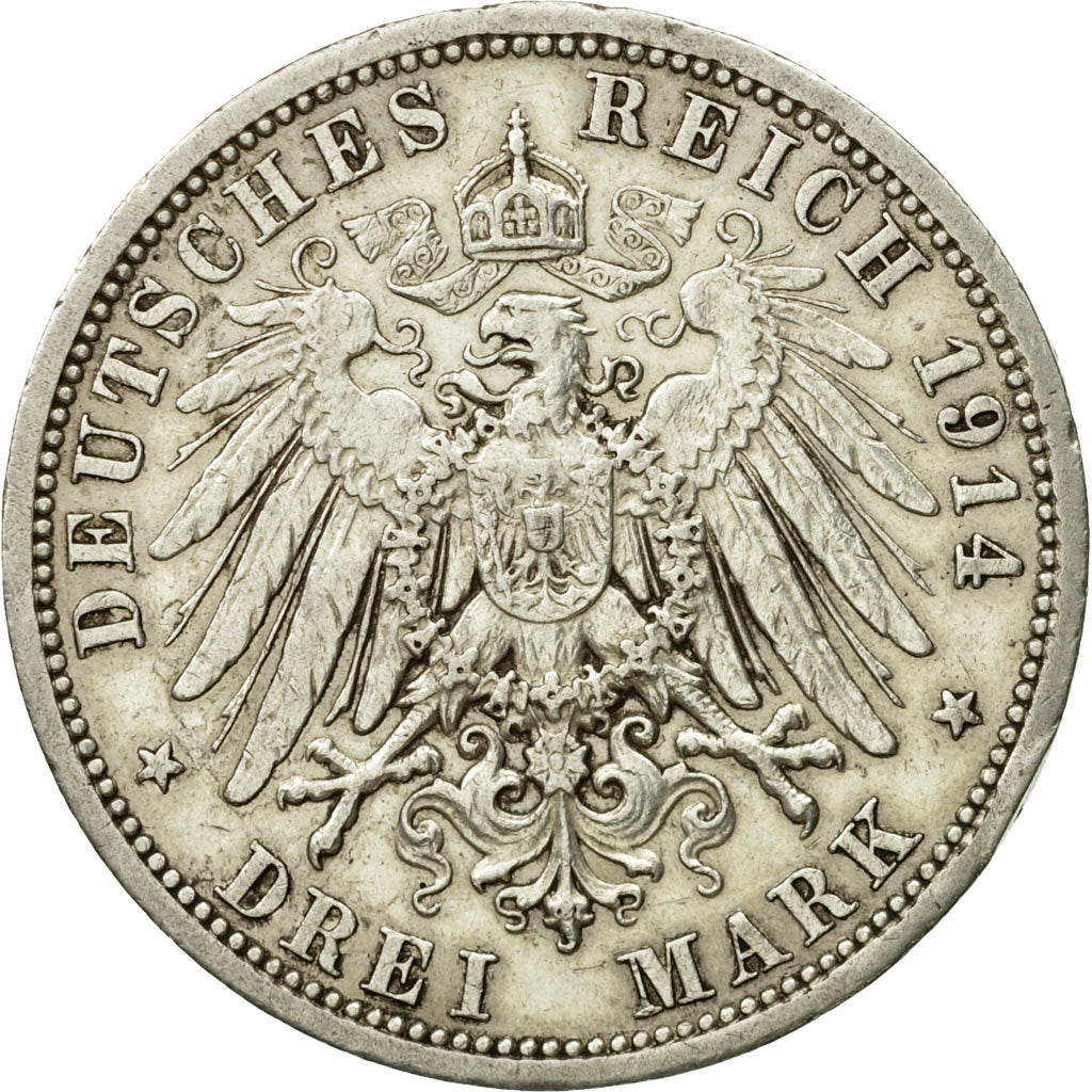 Moneta, Stati tedeschi, PRUSSIA, Wilhelm II, 3 Mark, 1914, Berlin, SPL-