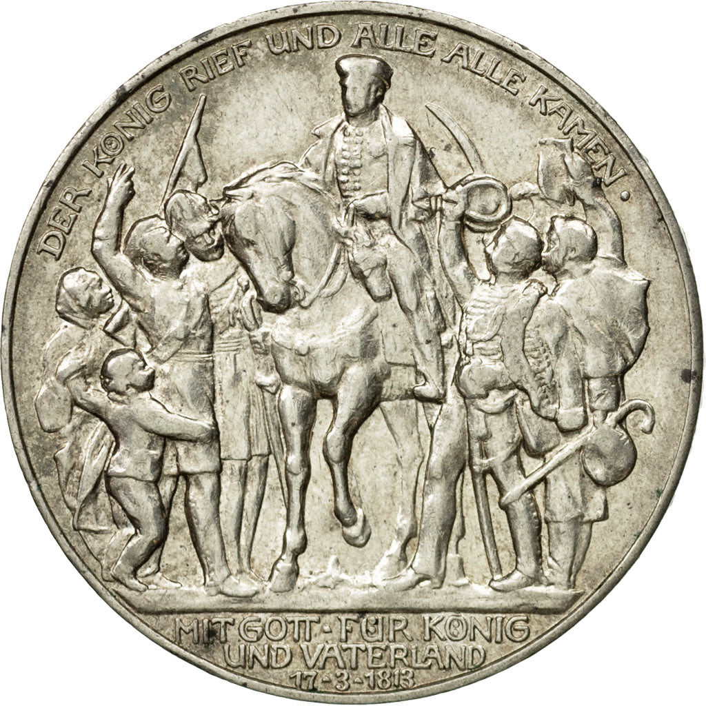 Coin, German States, PRUSSIA, Wilhelm II, 3 Mark, 1913, Berlin, EF(40-45)