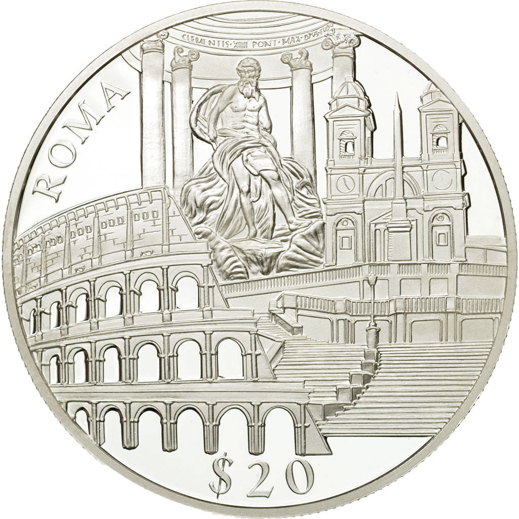 Coin, Liberia, 20 Dollars, Roma, 2000, MS(65-70), Silver, KM:641