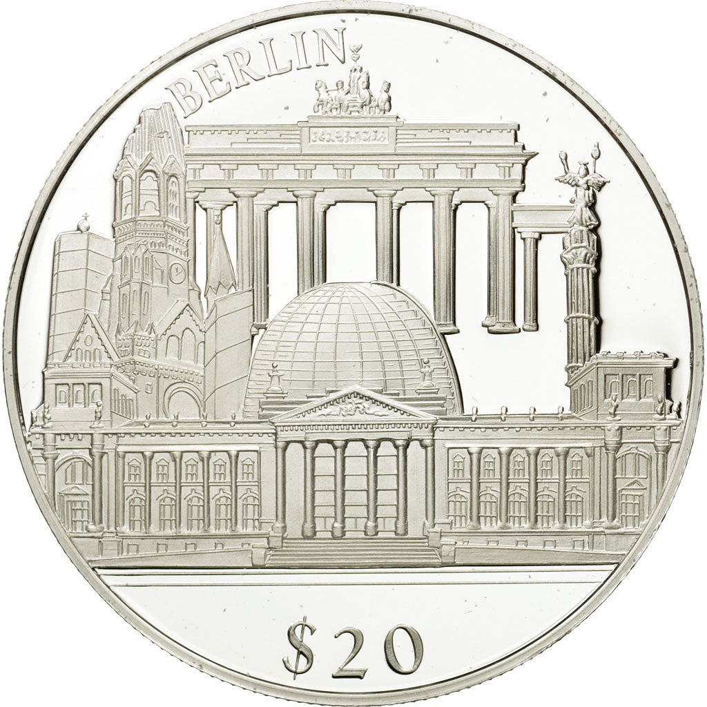 Coin, Liberia, 20 Dollars, Berlin, 2000, MS(65-70), Silver, KM:637