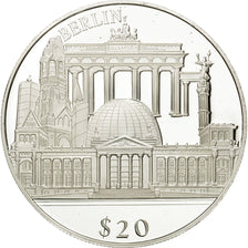 Moneda, Liberia, 20 Dollars, Berlin, 2000, FDC, Plata, KM:637