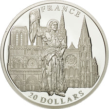 Coin, Liberia, 20 Dollars, France, 2001, MS(65-70), Silver