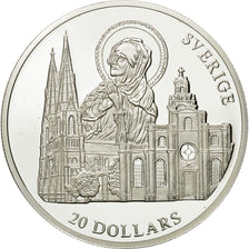 Coin, Liberia, 20 Dollars, Sweden, 2001, MS(65-70), Silver