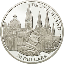 Moneta, Liberia, 20 Dollars, Germany, 2001, FDC, Argento