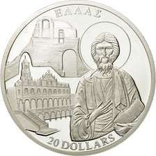Monnaie, Liberia, 20 Dollars, Grèce, 2001, FDC, Argent