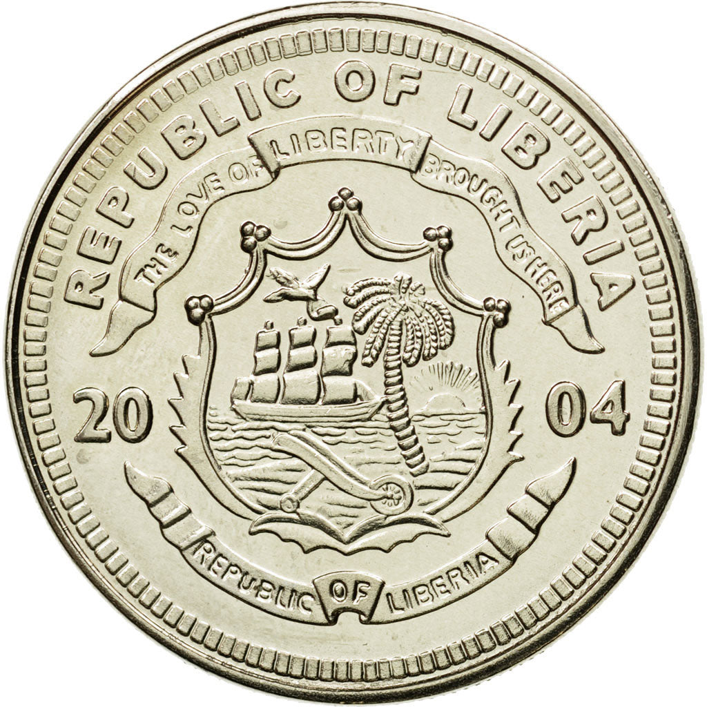 Coin, Liberia, 5 Dollars, Vatican, 2004, MS(65-70), Silver