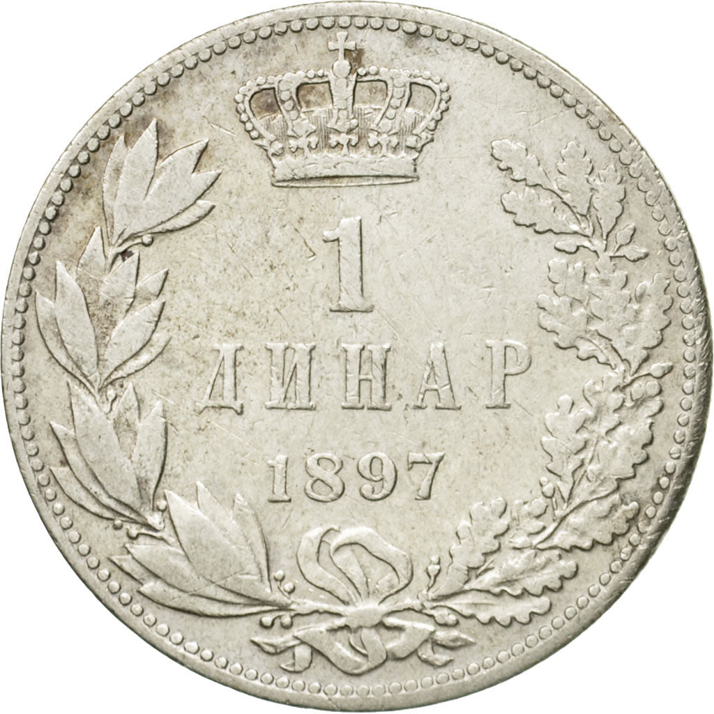 Coin, Serbia, Alexander I, Dinar, 1897, VF(30-35), Silver, KM:21