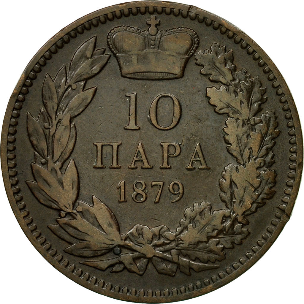 Coin, Serbia, Milan I, 10 Para, 1879, AU(50-53), Bronze, KM:8