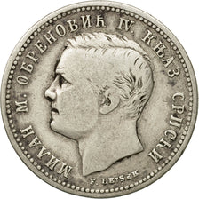 Coin, Serbia, Milan I, Dinar, 1875, EF(40-45), Silver, KM:5