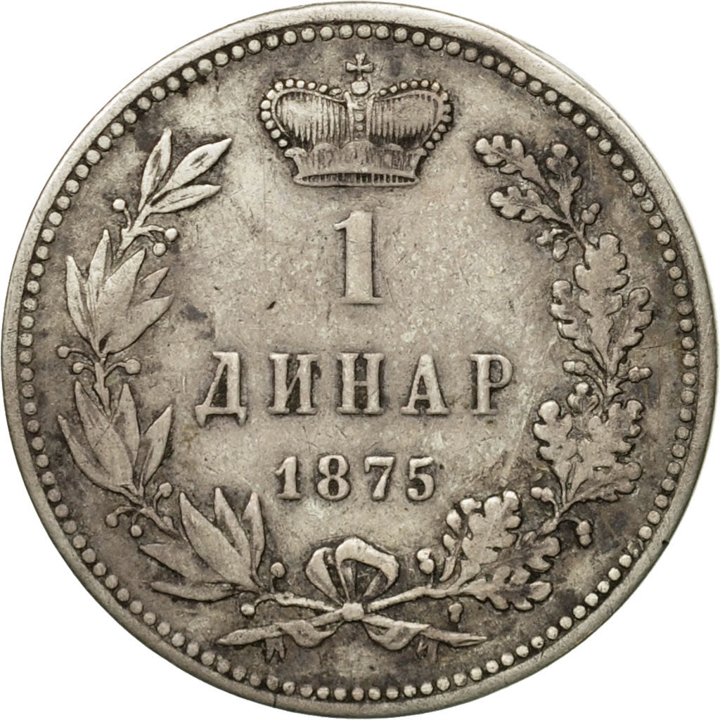Coin, Serbia, Milan I, Dinar, 1875, EF(40-45), Silver, KM:5