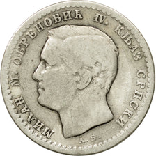 Munten, Servië, Milan I, 50 Para, 1875, ZF, Zilver, KM:4
