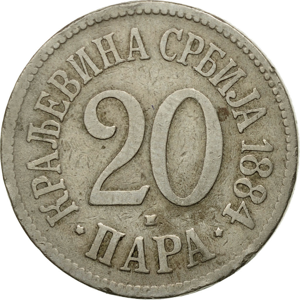 Coin, Serbia, Milan I, 20 Para, 1884, EF(40-45), Copper-nickel, KM:20