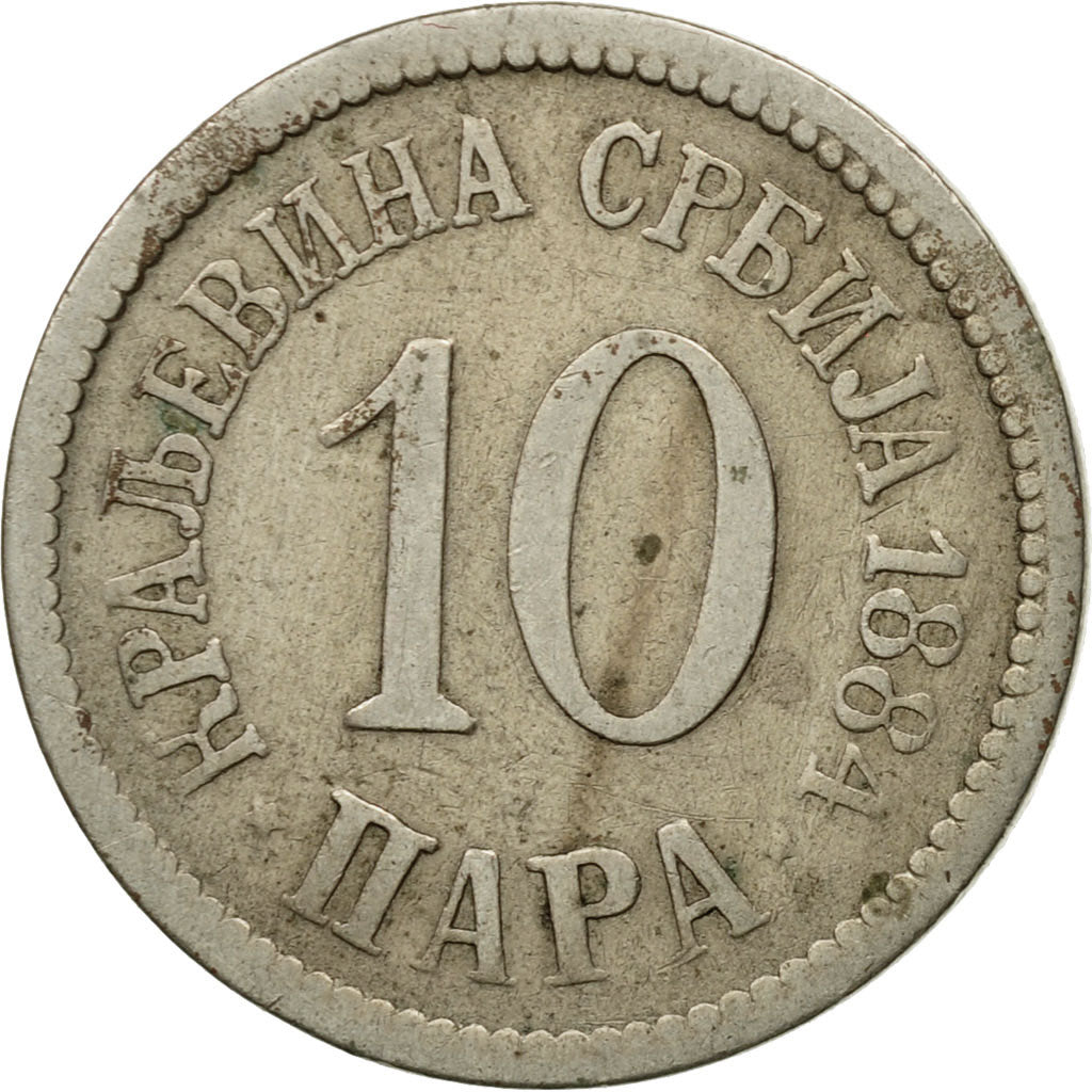 Coin, Serbia, Milan I, 10 Para, 1884, EF(40-45), Copper-nickel, KM:19