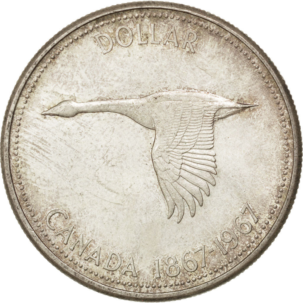 CANADA, Dollar, 1967, Royal Canadian Mint, KM #70, MS(63), Silver, 36, 23.07