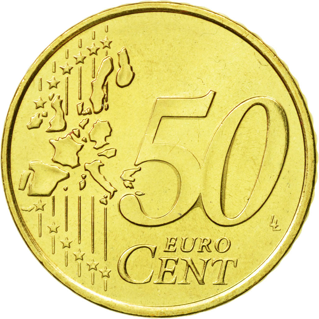 Monaco, 50 Euro Cent, 2002, UNZ, Messing, KM:172
