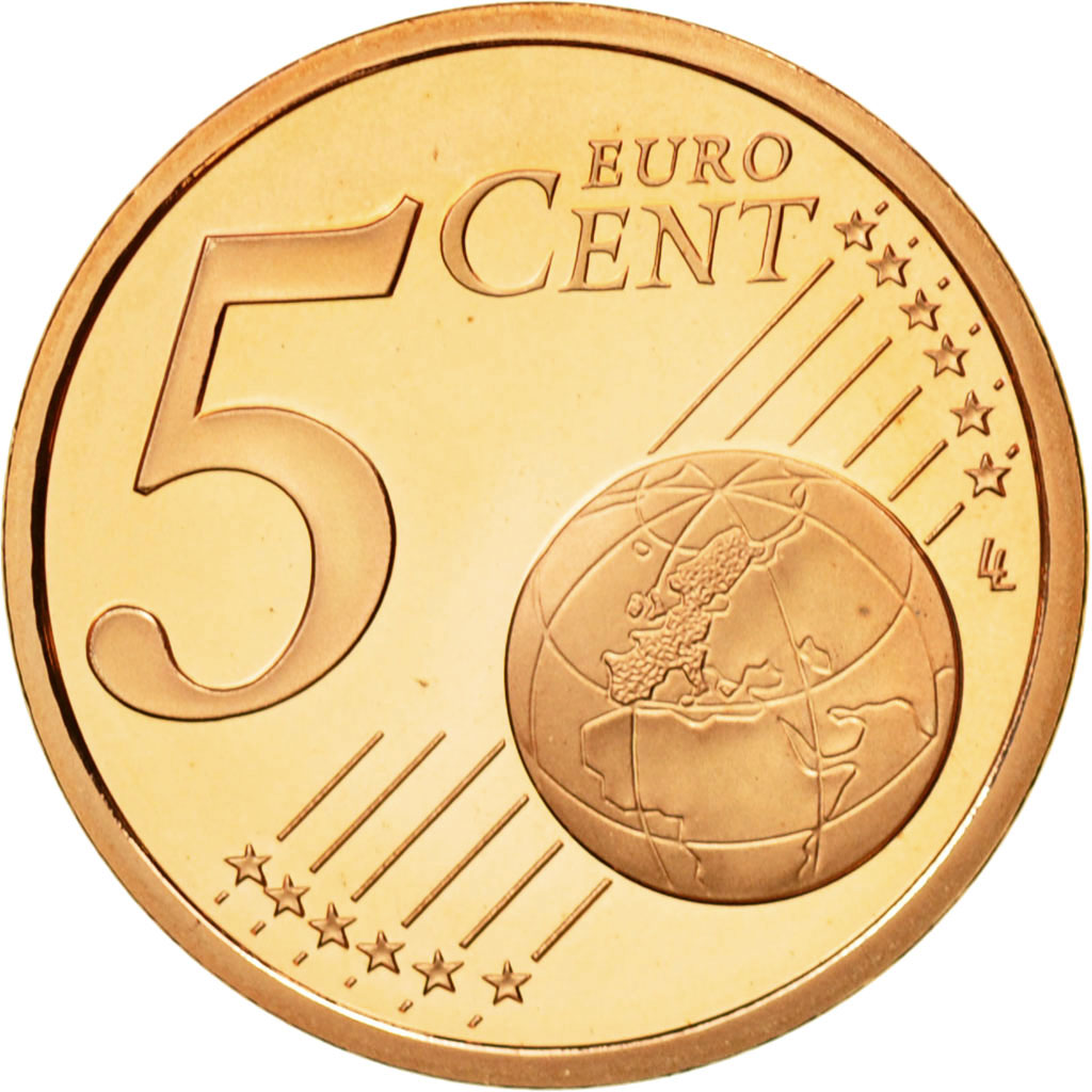 Monaco, 5 Euro Cent, 2004, MS(65-70), Copper Plated Steel, KM:169