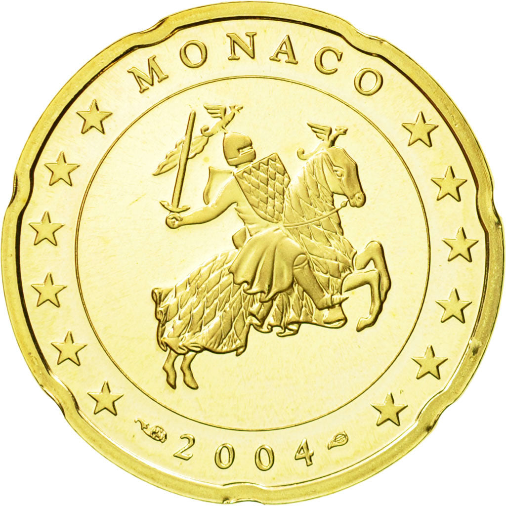 Monaco, 20 Euro Cent, 2004, STGL, Messing, KM:171