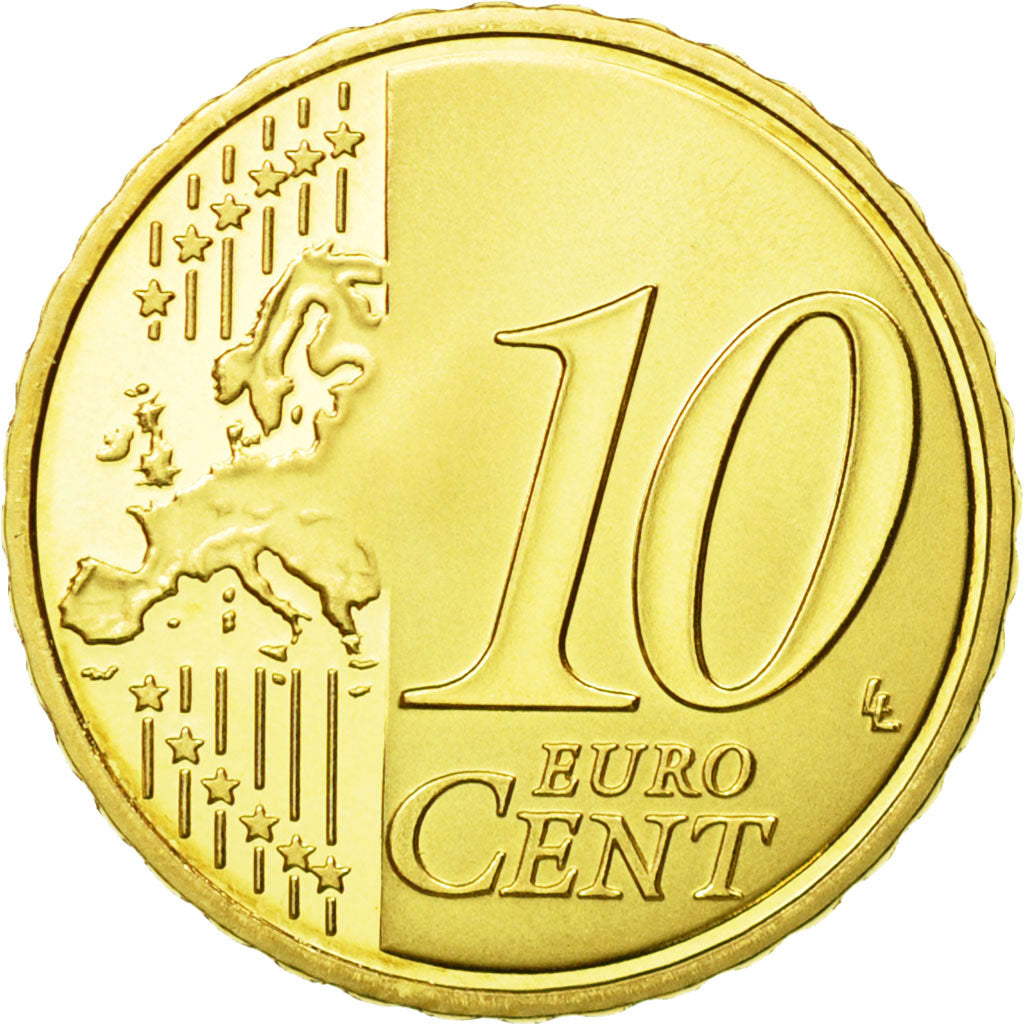 France, 10 Euro Cent, 2009, MS(65-70), Brass, KM:1410
