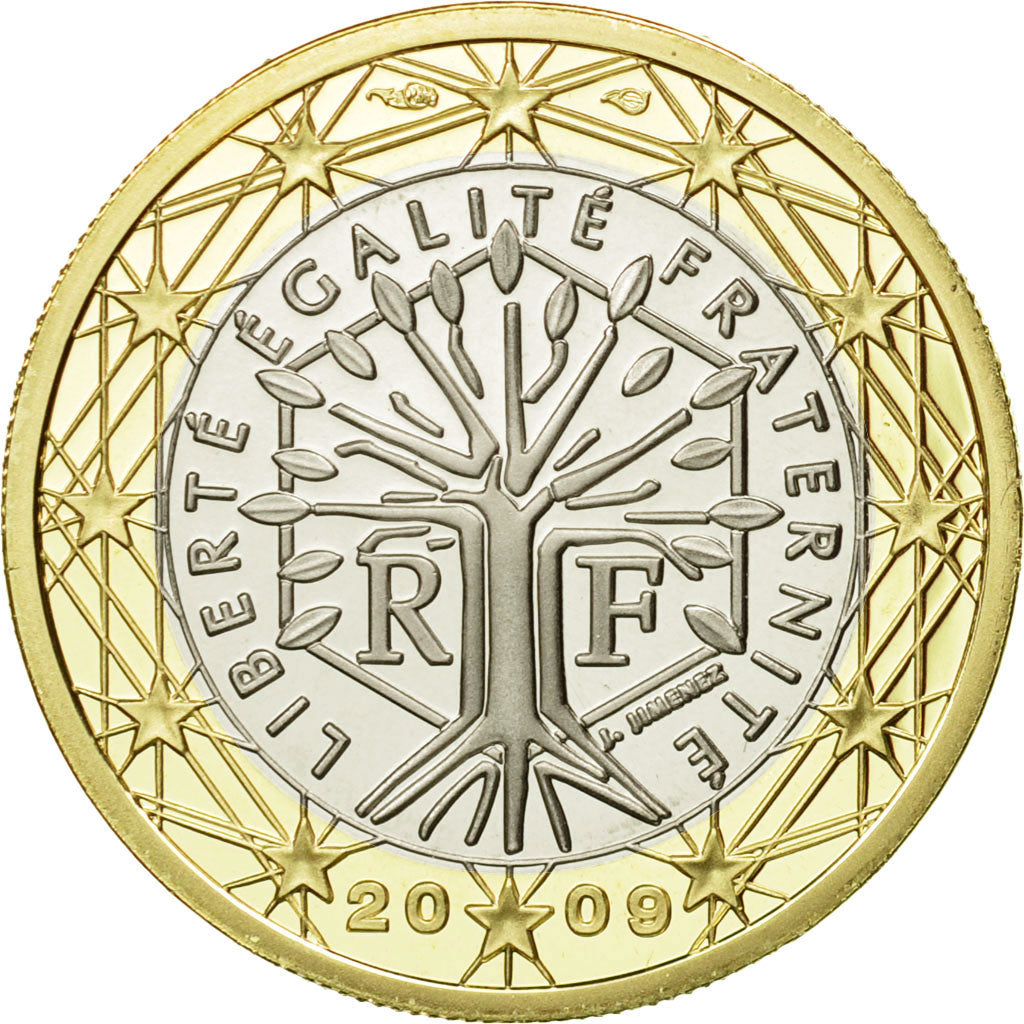 France, Euro, 2009, MS(65-70), Bi-Metallic, KM:1413