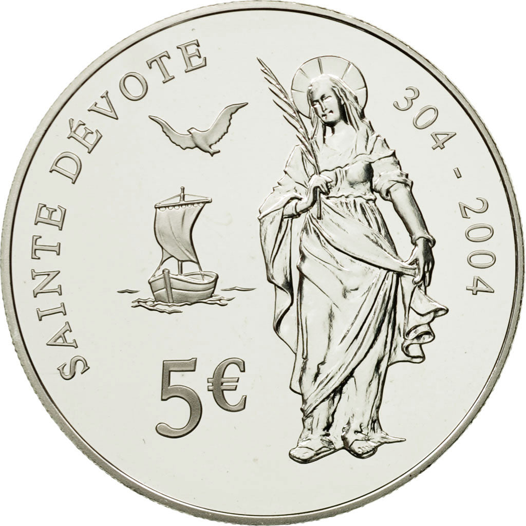 Monaco, 5 Euro, 2004, Paris, MS(65-70), Srebro, KM:180