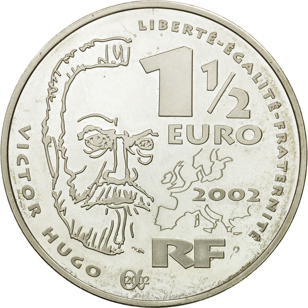 France, 1-1/2 Euro, 2002, MS(63), Silver, KM:1332