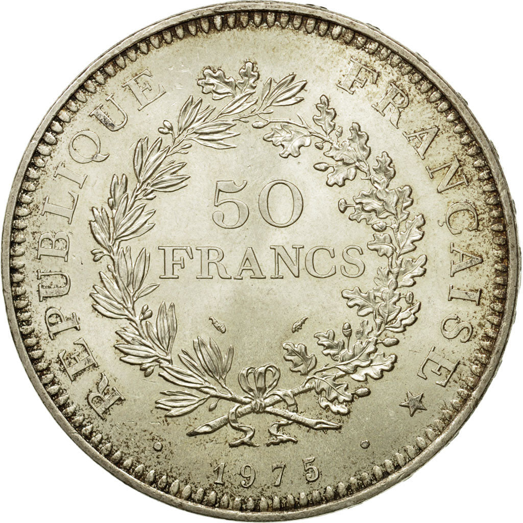 Coin, France, Hercule, 50 Francs, 1975, Paris, AU(55-58), Silver, KM:941.1