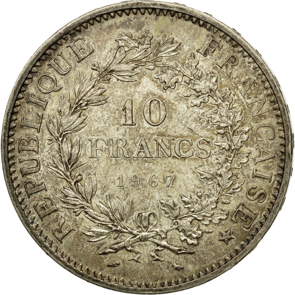 Coin, France, Hercule, 10 Francs, 1967, Paris, AU(55-58), Silver, KM:932