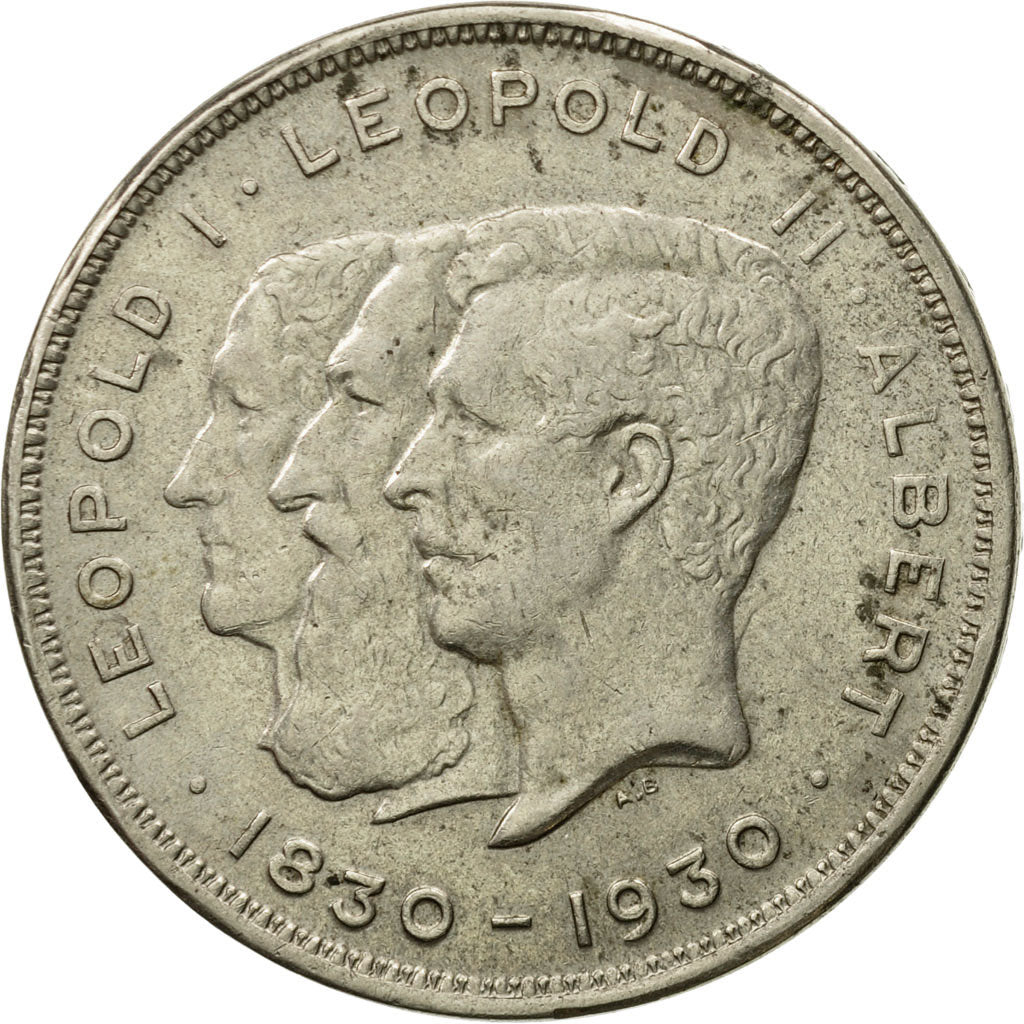 Coin, Belgium, 10 Francs-10 Frank, Deux / Twee Belgas, 1930, EF(40-45), Nickel