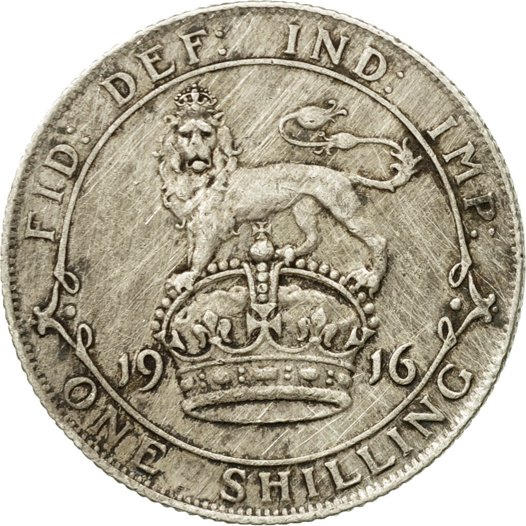 Coin, Great Britain, George V, Shilling, 1916, EF(40-45), Silver, KM:816
