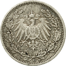Coin, GERMANY - EMPIRE, 1/2 Mark, 1917, Karlsruhe, EF(40-45), Silver, KM:17