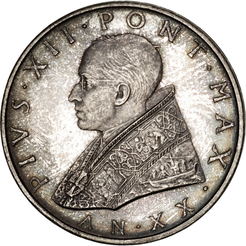 VATICAN CITY, 500 Lire, 1958, KM #56, MS(63), Silver, 29, 10.98