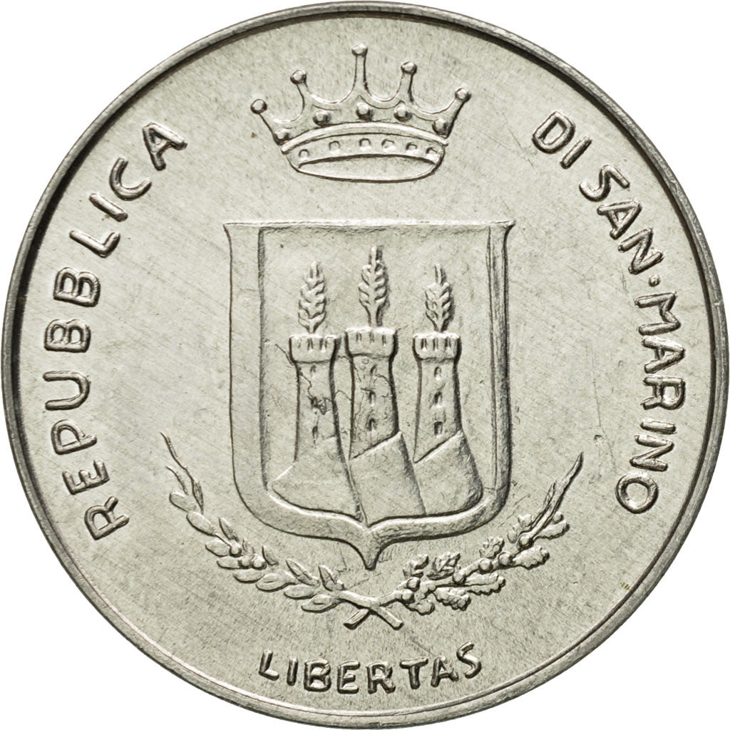 Coin, San Marino, 10 Lire, 1983, Rome, MS(63), Aluminum, KM:148
