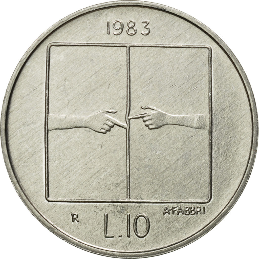 Coin, San Marino, 10 Lire, 1983, Rome, MS(63), Aluminum, KM:148