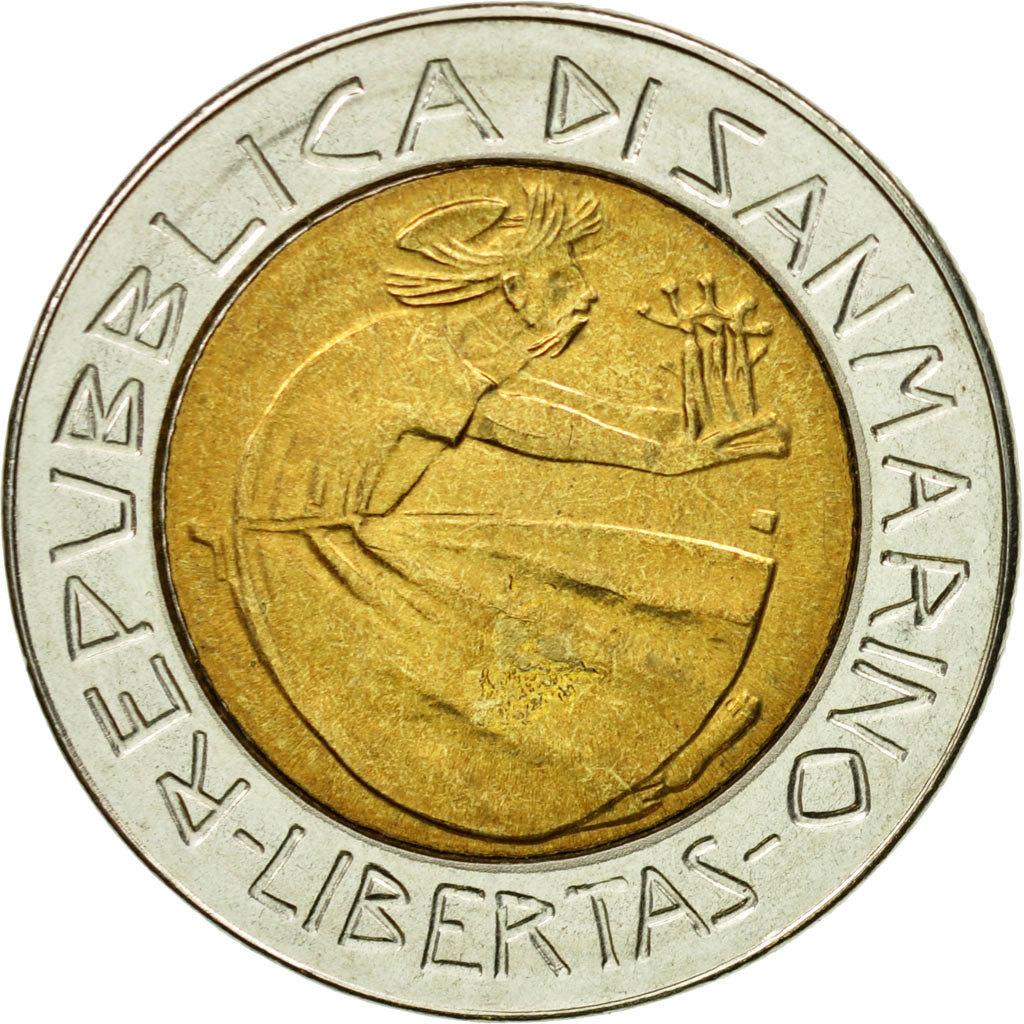 Coin, San Marino, 500 Lire, 1985, Rome, AU(55-58), Bi-Metallic, KM:181