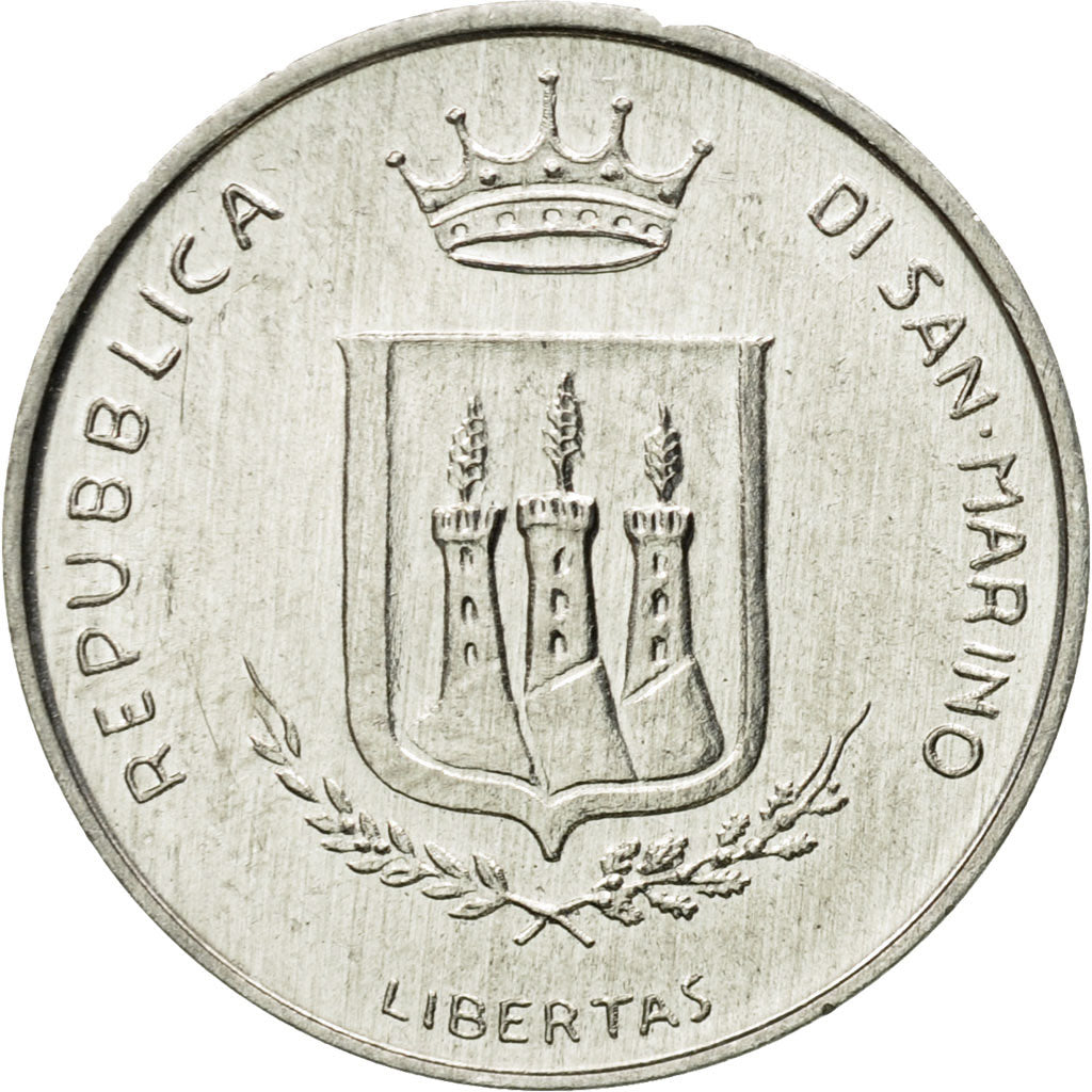 Coin, San Marino, 5 Lire, 1983, Rome, MS(63), Aluminum, KM:147