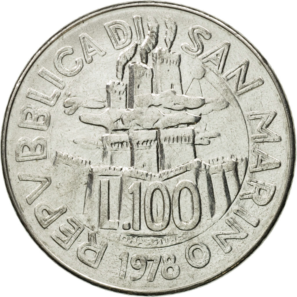 Coin, San Marino, 100 Lire, 1978, Rome, MS(63), Steel, KM:82