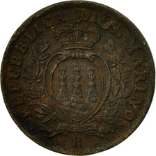 Coin, San Marino, 5 Centesimi, 1935, Rome, VF(30-35), Bronze, KM:12