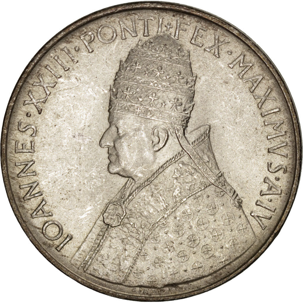 VATICAN CITY, 500 Lire, 1962, KM #74, MS(63), Silver, 29.3, 10.97