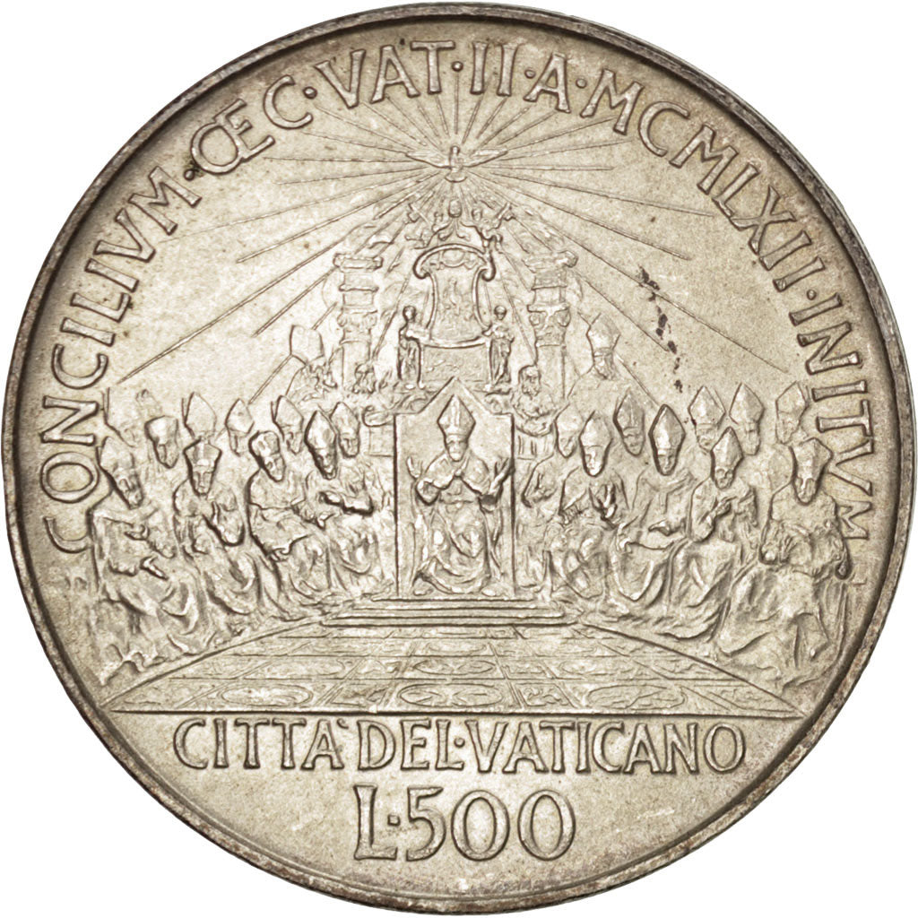 VATICAN CITY, 500 Lire, 1962, KM #74, MS(63), Silver, 29.3, 10.97