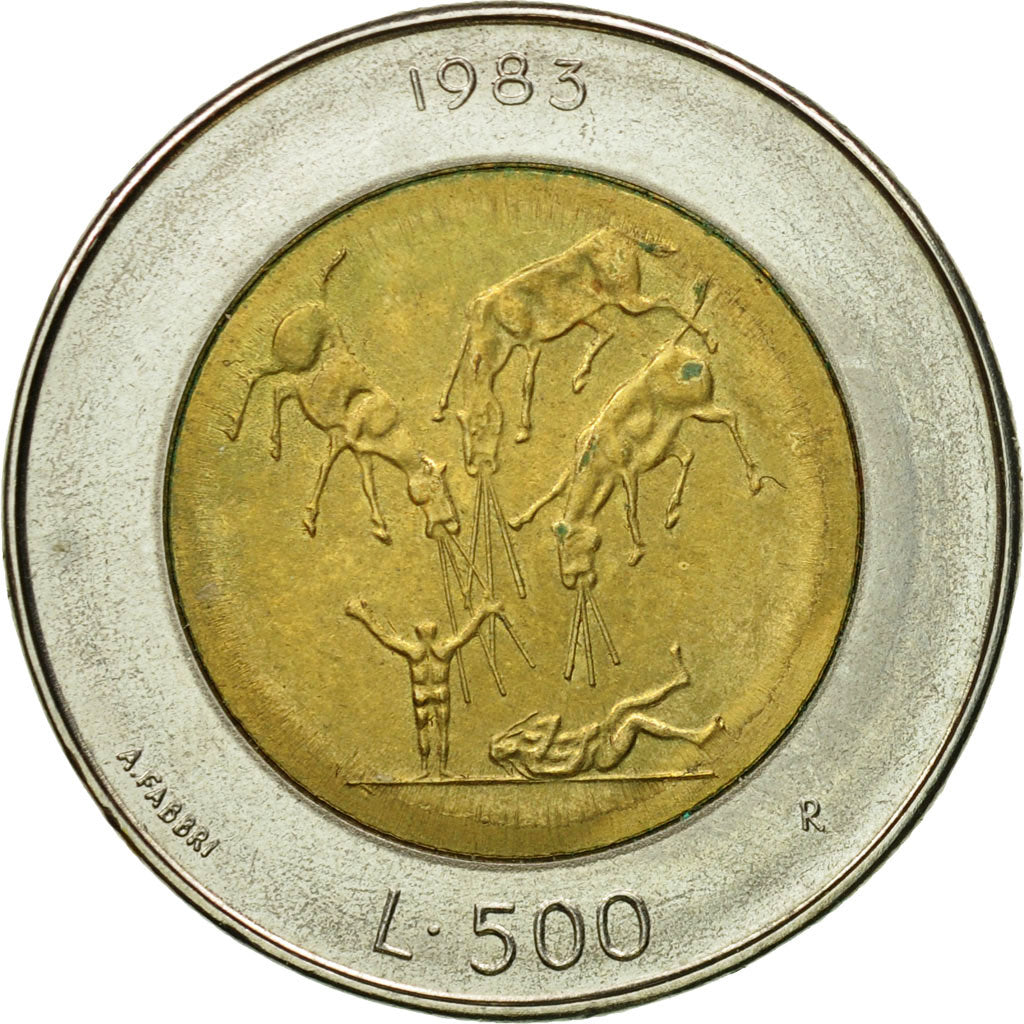 Coin, San Marino, 500 Lire, 1983, Rome, AU(55-58), Bi-Metallic, KM:153