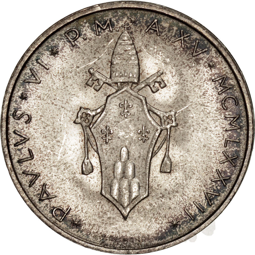 VATICAN CITY, 500 Lire, 1977, KM #132, MS(63), Silver, 29.3, 10.97