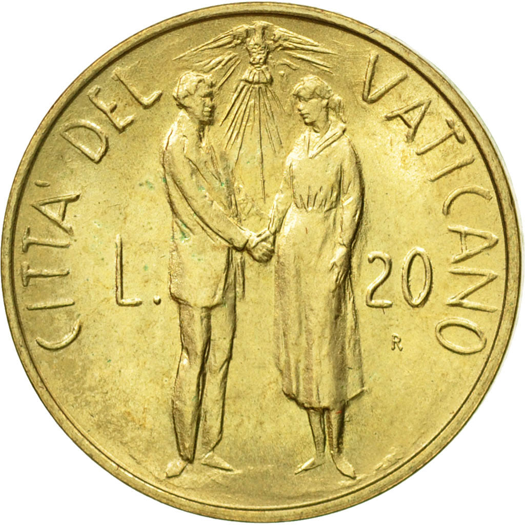 Coin, VATICAN CITY, John Paul II, 20 Lire, 1982, Roma, MS(63), Aluminum-Bronze