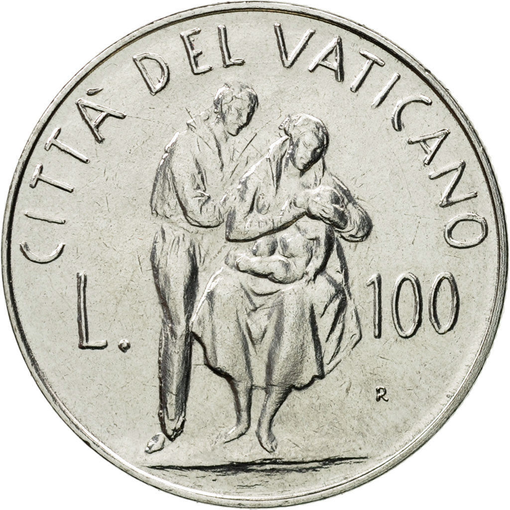 Coin, VATICAN CITY, John Paul II, 100 Lire, 1982, Roma, MS(63), Stainless Steel