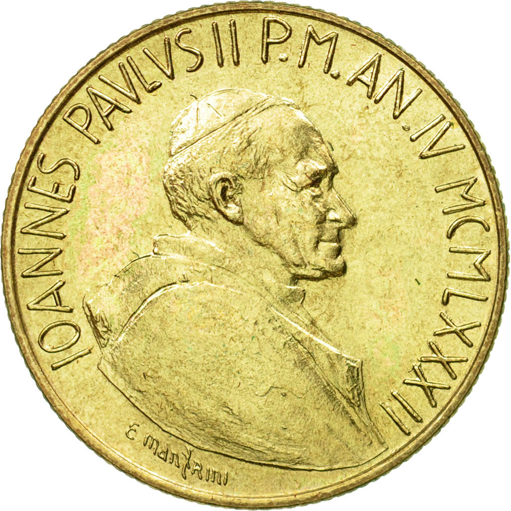 Coin, VATICAN CITY, John Paul II, 200 Lire, 1982, Roma, MS(63), Aluminum-Bronze