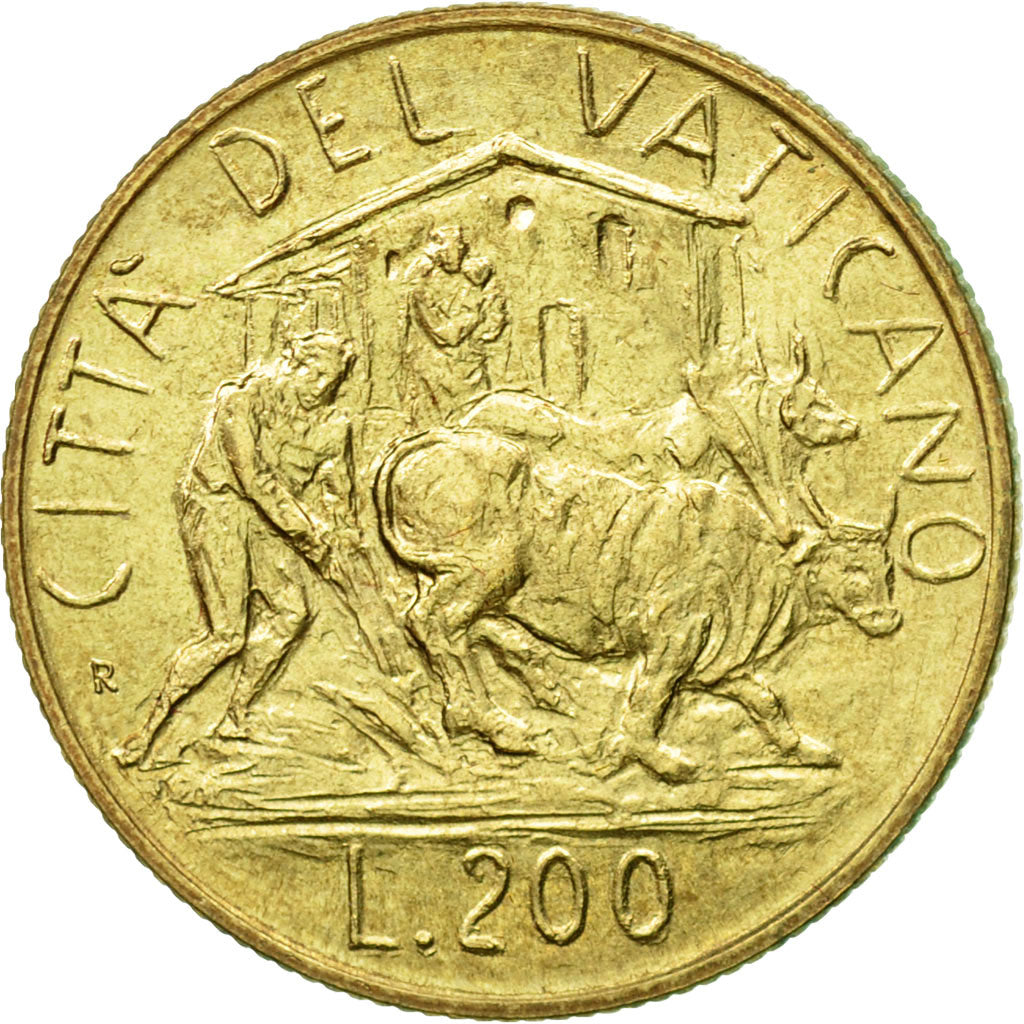Coin, VATICAN CITY, John Paul II, 200 Lire, 1982, Roma, MS(63), Aluminum-Bronze