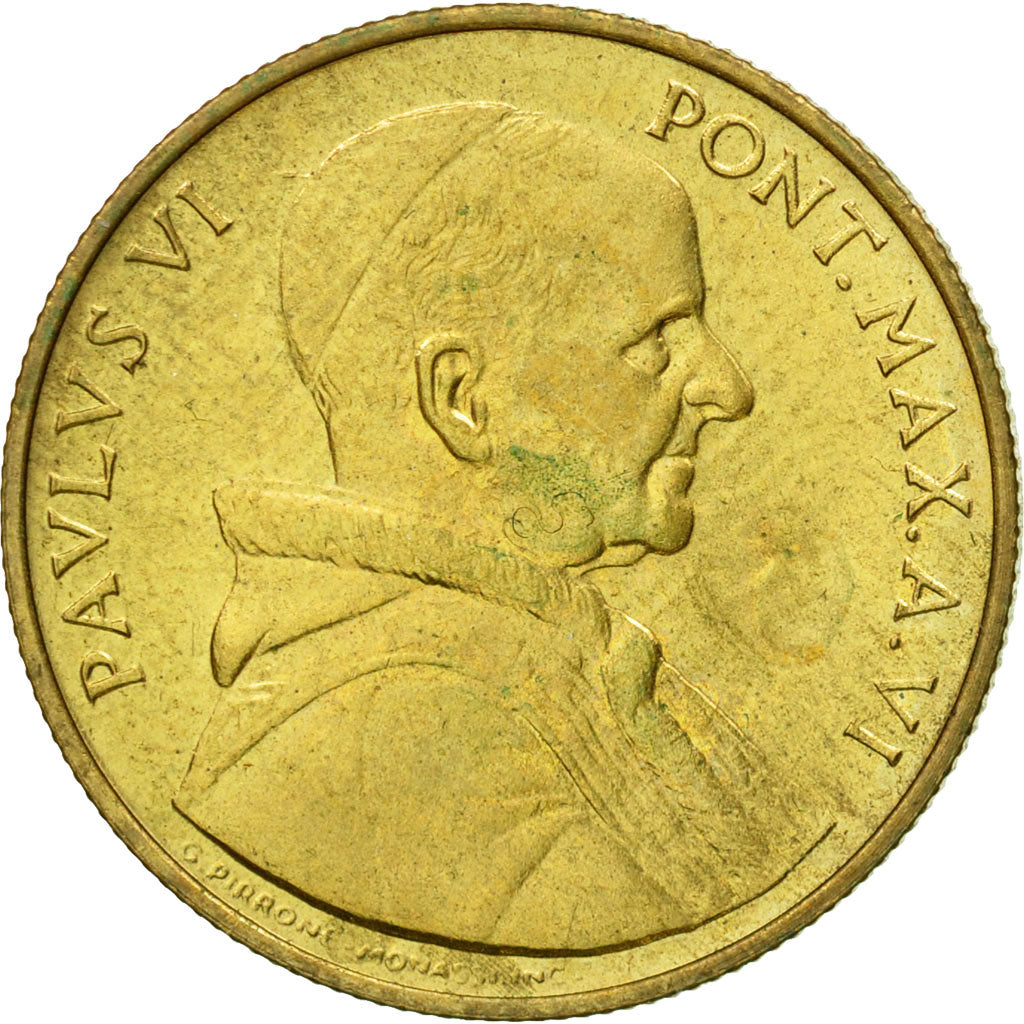 Coin, VATICAN CITY, Paul VI, 20 Lire, 1968, Roma, MS(63), Aluminum-Bronze