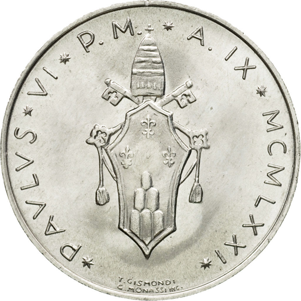 Coin, VATICAN CITY, Paul VI, 5 Lire, 1970, Roma, MS(63), Aluminum, KM:118