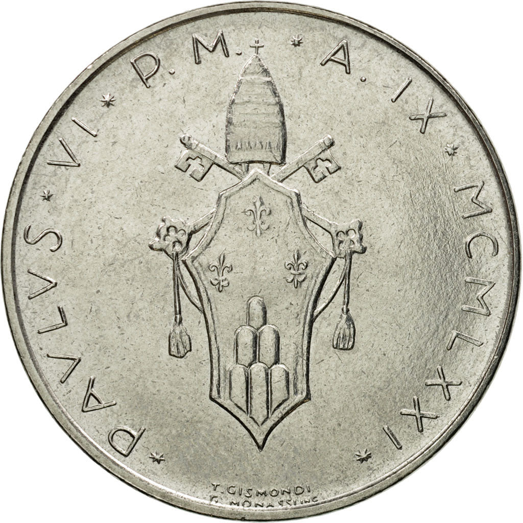 Moneta, CITTÀ DEL VATICANO, Paul VI, 100 Lire, 1970, Roma, SPL, Acciaio
